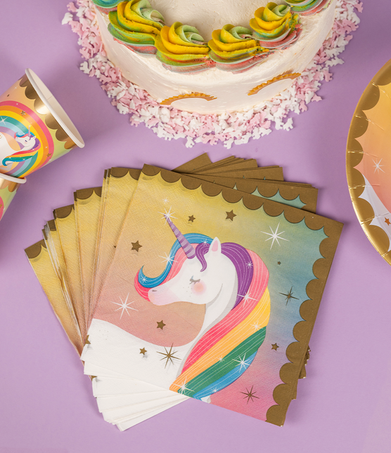Serviettes de table Licorne 16cm 16pcs