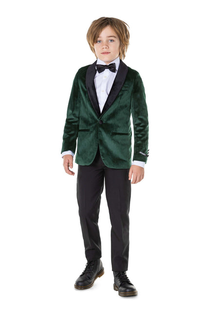 Blazer en velours vert foncé Garçon <tc>OppoSuits</tc>