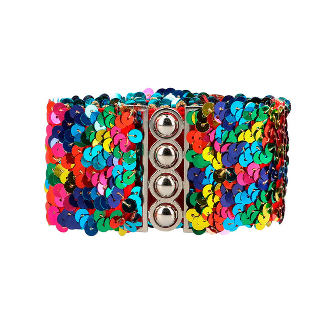 Ceinture arc-en-ciel à paillettes