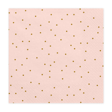 Serviettes à pois rose 33cm 20pcs