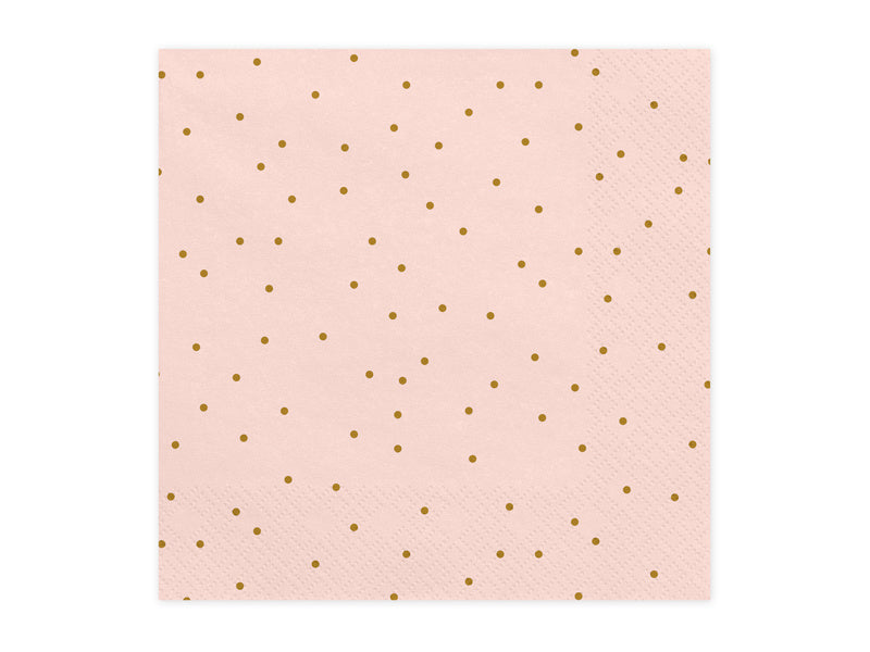 Serviettes à pois rose 33cm 20pcs