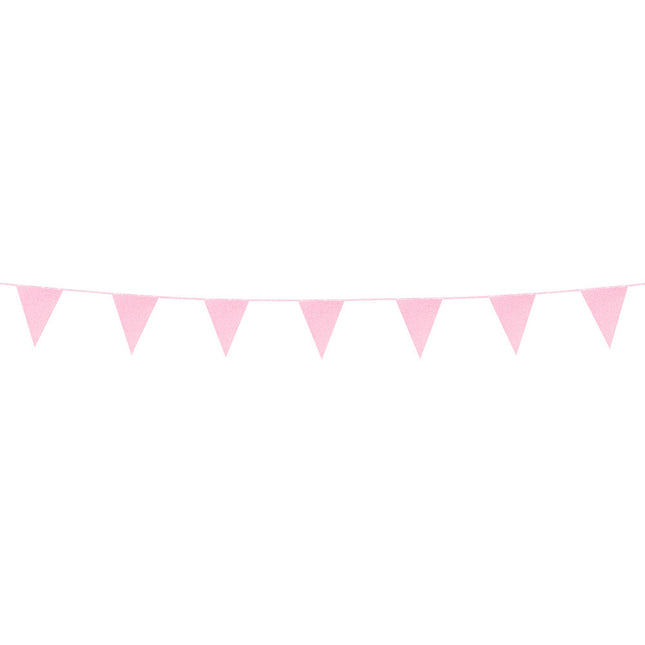 Guirlande rose pâle en carton pailleté 6m