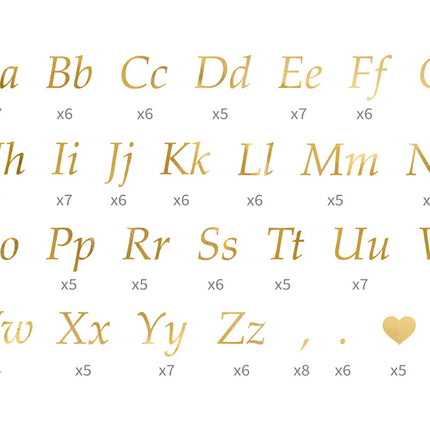 Autocollants pour lettres or