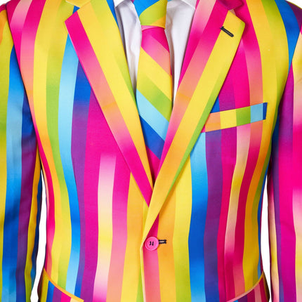Costume à rayures arc-en-ciel Hommes <tc>OppoSuits</tc>
