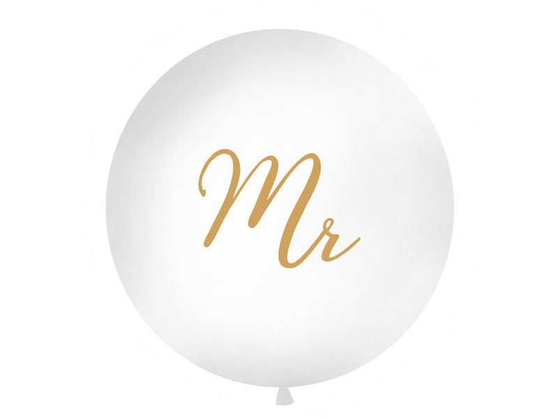 Ballon blanc Mr Gold 1m