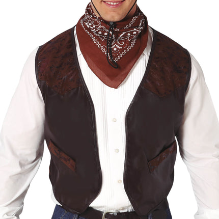 Gilet marron en faux cuir L