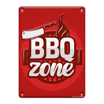 Plaque métallique Bbq Zone