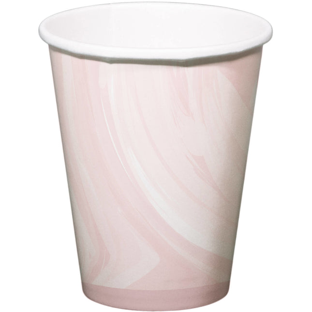Tasses roses en marbre 250ml 6pcs