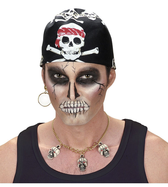 Bandana pirate noir et blanc