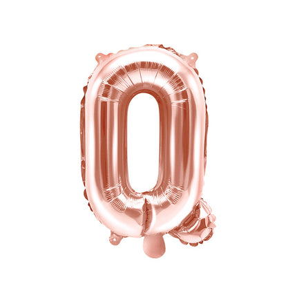 Ballon de baudruche Lettre Q Or Rose Vide 35cm