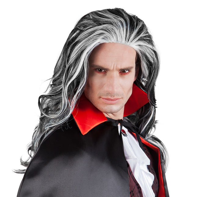 Perruque d'Halloween Noir Blanc Louis