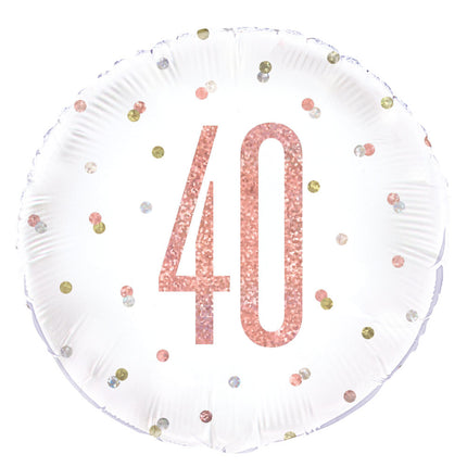 Ballon à l'hélium 40 ans or rose 45cm vide