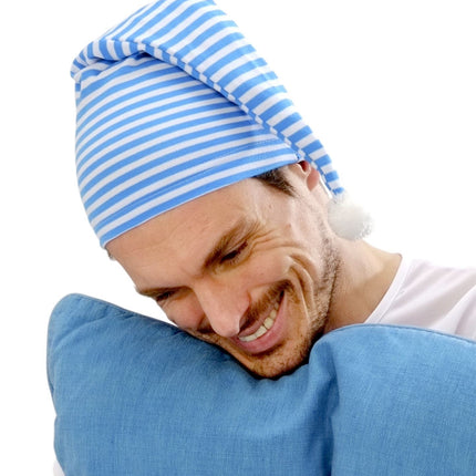 Chapeau bleu blanc pour dormir