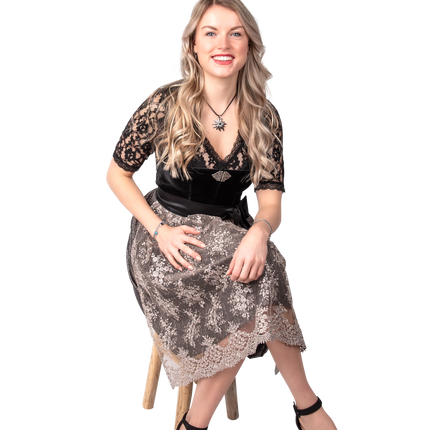 Robe Dirndl noire Oktoberfest Ladies Velvet