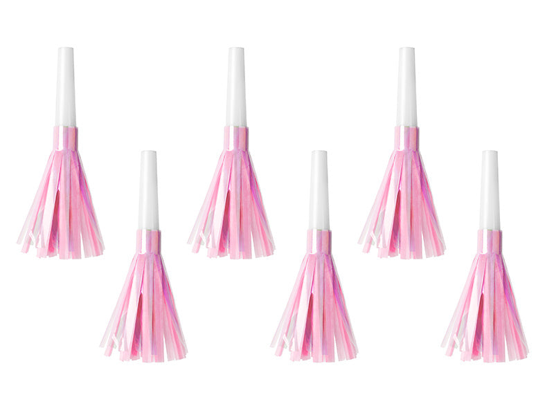 Cornes de fête rose clair 6pcs
