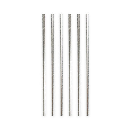 Pailles en papier argenté métallisé 19.7cm 20pcs