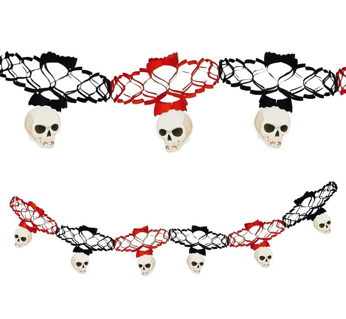 Guirlande d'Halloween Pendentifs crânes 2m