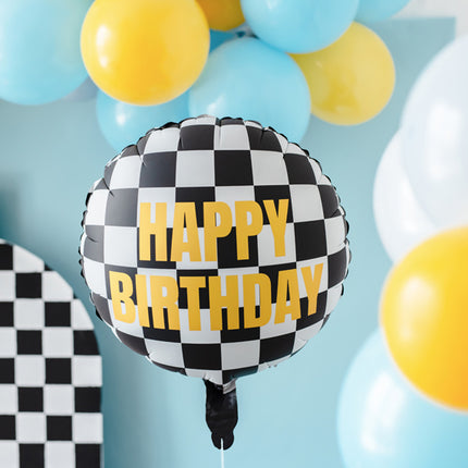 Happy Birthday Helium Balloon Race Flag Empty 35cm