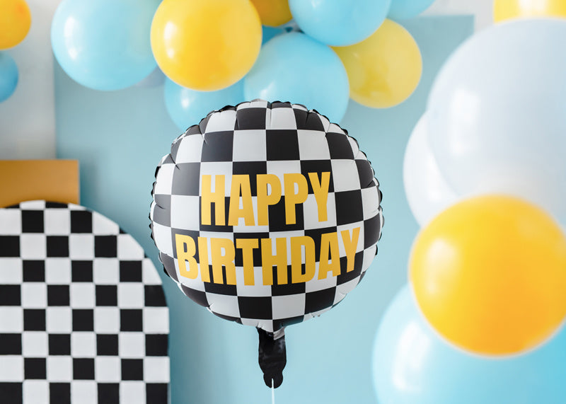 Happy Birthday Helium Balloon Race Flag Empty 35cm