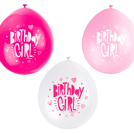 Ballons Birthday Girl 28cm 10pcs