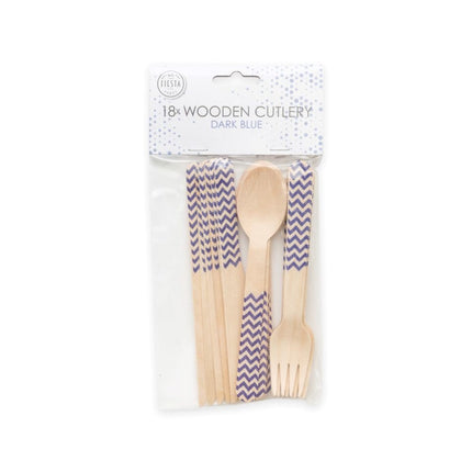 Set de couverts Blue Wood 18pcs