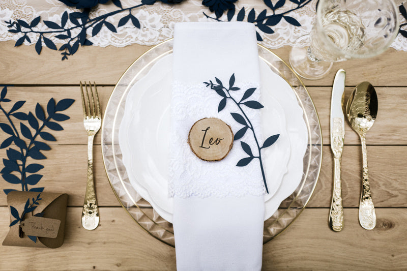 Cartes de table en bois 6pcs