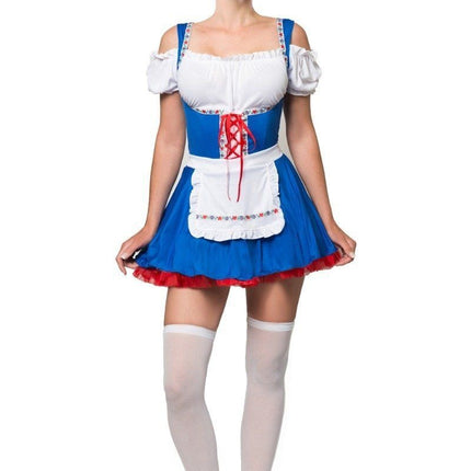 Robe Dirndl Oktoberfest Bleu Rouge