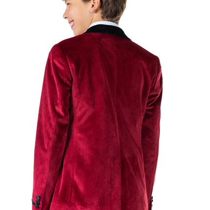 Blazer en velours rouge bordeaux Garçon Ado <tc>OppoSuits</tc>