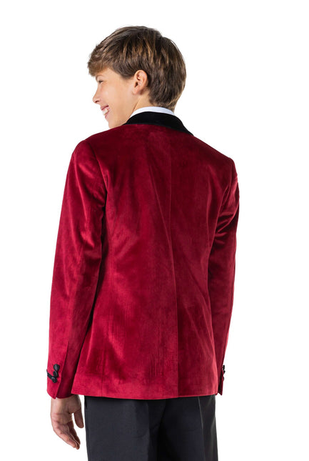 Blazer en velours rouge bordeaux Garçon Ado <tc>OppoSuits</tc>