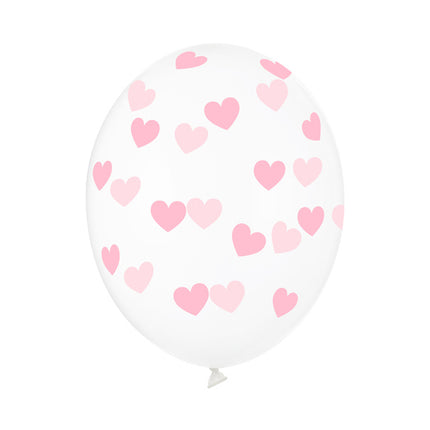Ballons de baudruche transparents Cœurs roses clairs