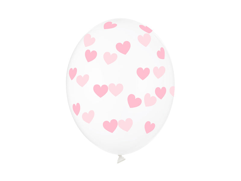 Ballons de baudruche transparents Cœurs roses clairs