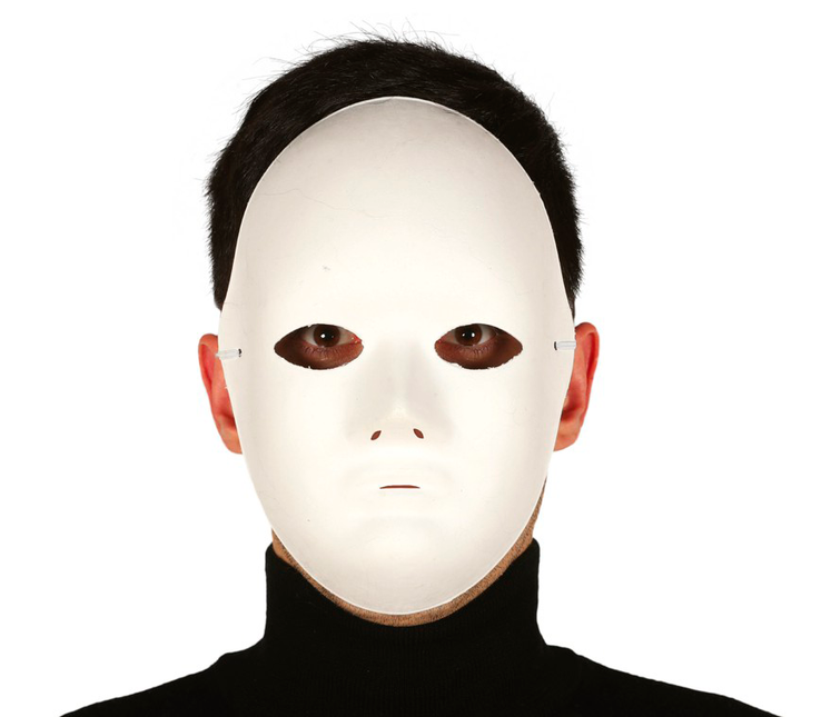 Masque blanc en papier mâché