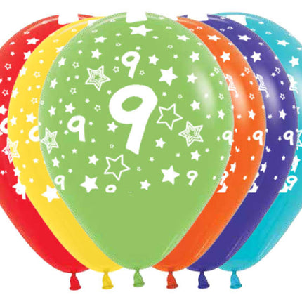 Ballons de baudruche Numéro 9 Mix 30cm 25pcs