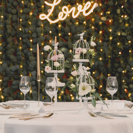 Décoration de table blanche Birdcage 27.5cm
