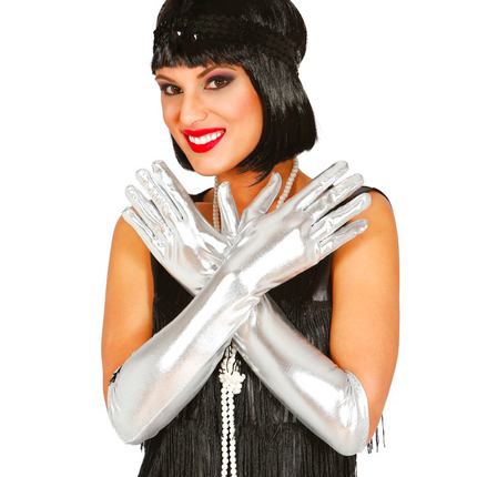 Gants argentés 44cm