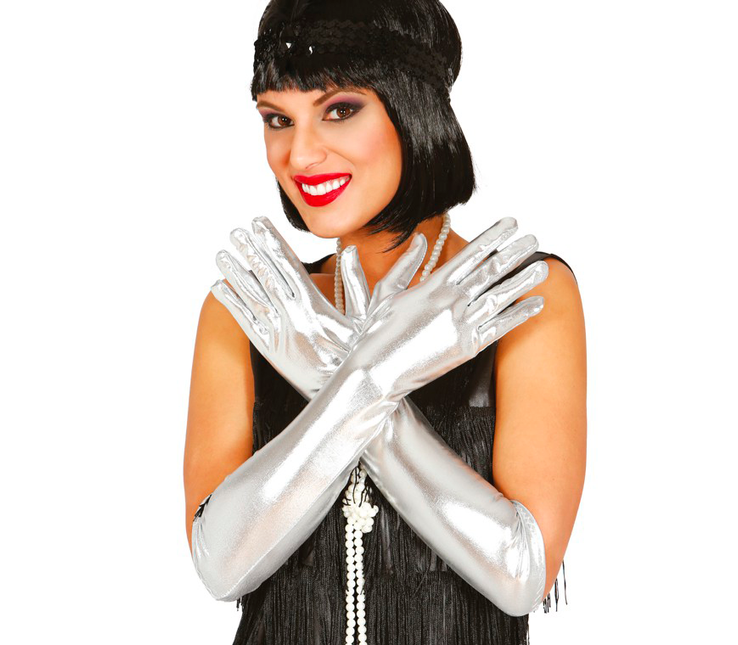Gants argentés 44cm