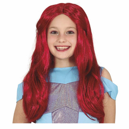Perruque rouge cheveux longs enfant