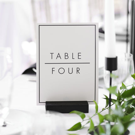 Numéros de table Noir Blanc Bois 23cm 12pcs