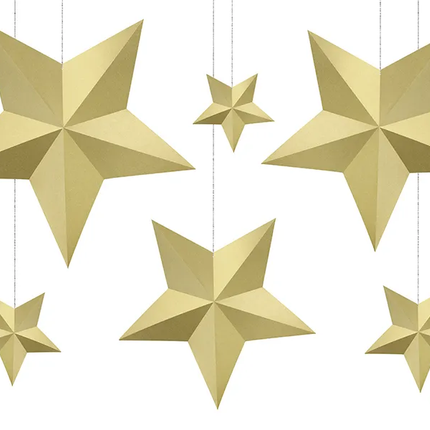 Décoration étoiles or 6pcs