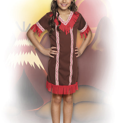 Robe indienne enfant rouge