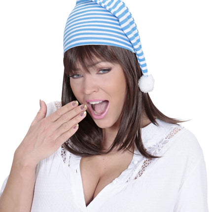 Chapeau bleu blanc pour dormir