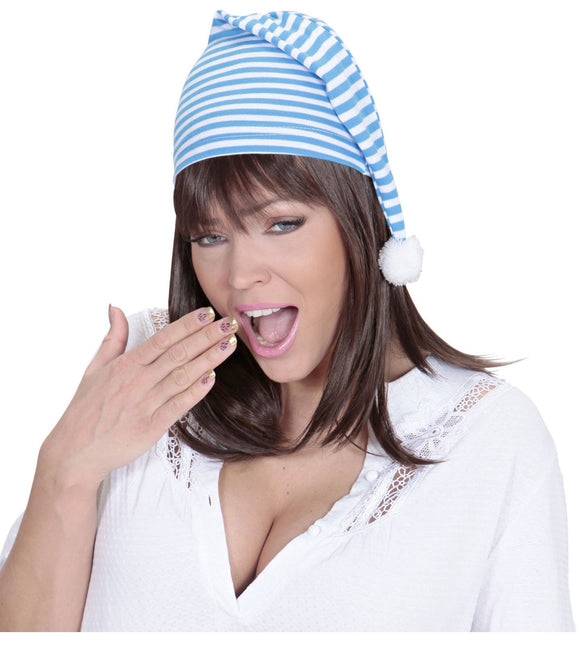 Chapeau bleu blanc pour dormir
