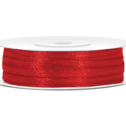 Ruban de satin rouge 3 mm 50 m