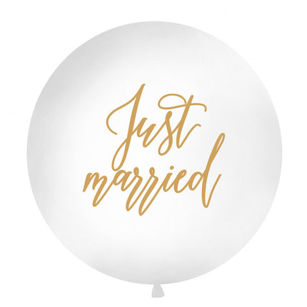 Ballon blanc Just Married 1m