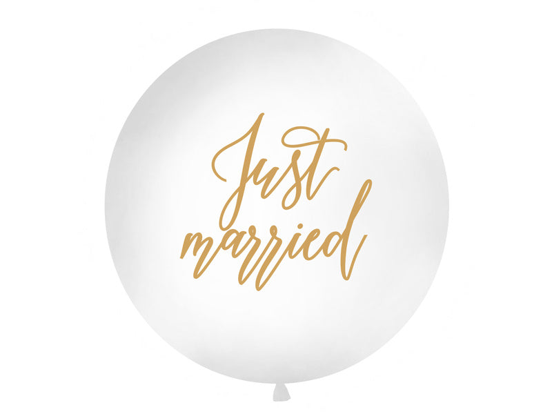 Ballon blanc Just Married 1m