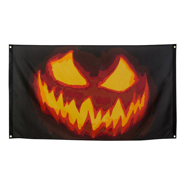 Drapeau d'Halloween Citrouille effrayante 90x150cm