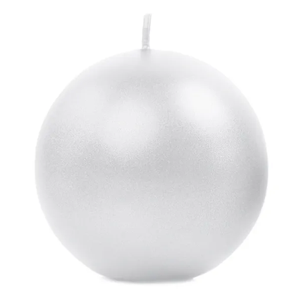 Bougies Globe Pearl Metallic 8cm 6pcs