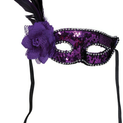 Masque oculaire vénitien paillettes violettes