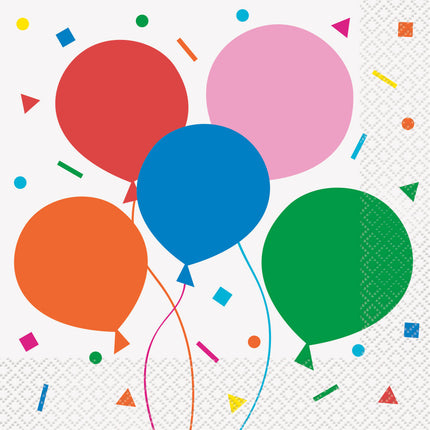 Serviettes d'anniversaire Ballons 33cm 16pcs