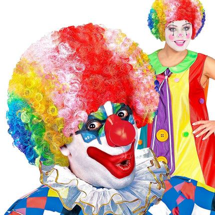 Clown à perruque colorée